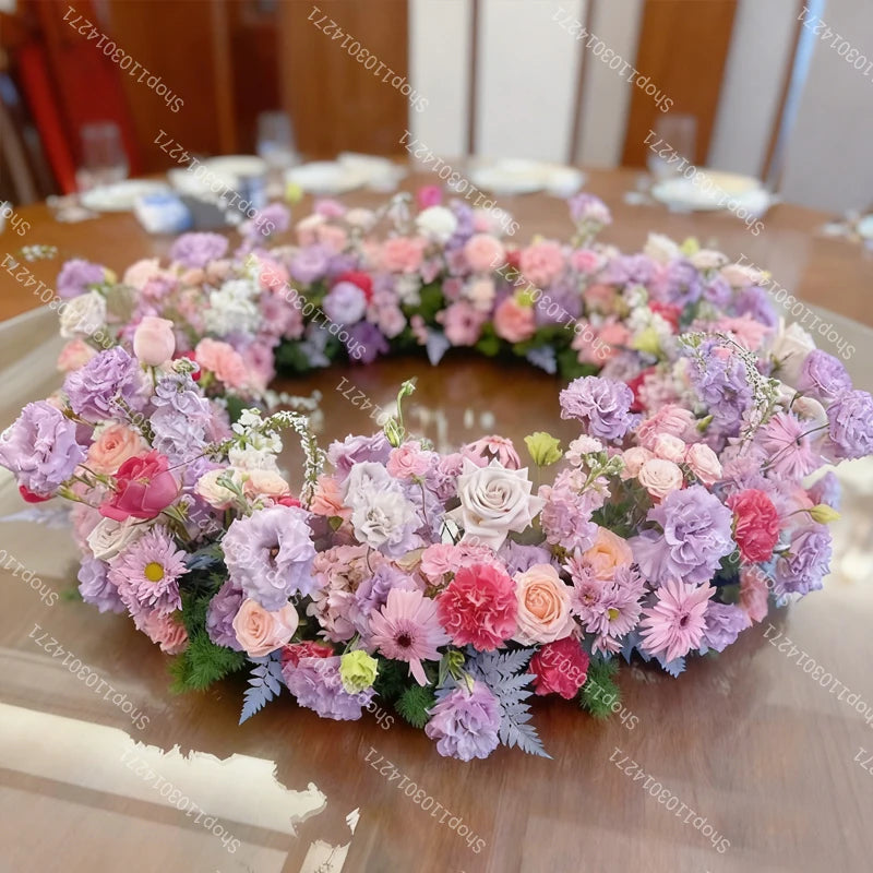 70/50/40/30/20cm New Wedding Table Centerpiece Flower Wreath, Candlestick Decor, Rose, Green Leaf, Floral Arrangement, Christmas