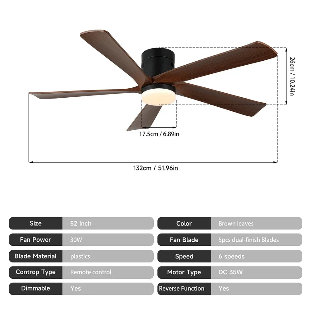 Ceiling Fan With Led Lamp RGB Chandelier Fan Light RC Dimming Pendant Fandelier Home Appliance Ventilator Living Room Fixture