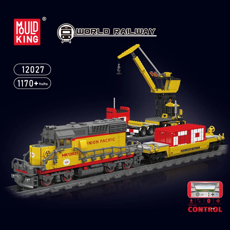 Mould King 12027 Technical Train Toys The Motorized EMD SD40-2 Diesel Locomotive Building Block Brick Set Kids Christmas Gift