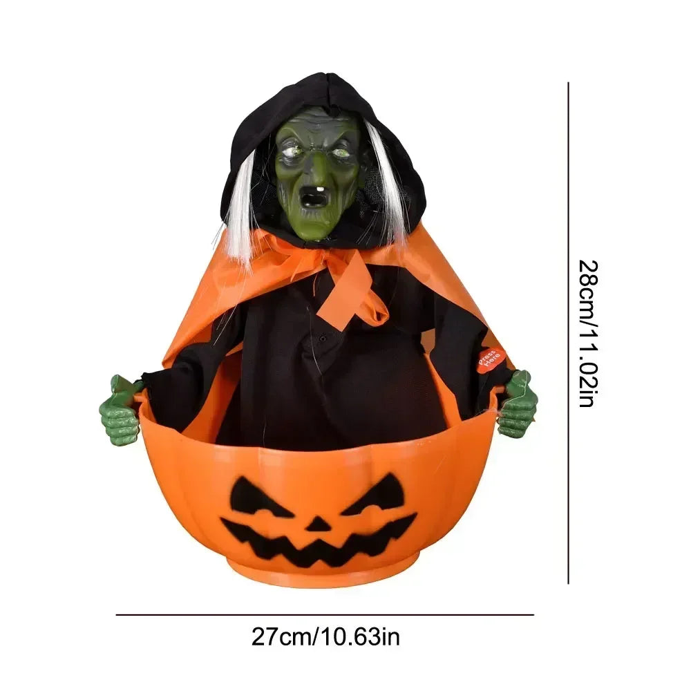 1PC Halloween Hanging Pumpkin Head Decoration with Scary Sounds - Fabric,  for Hanging Decor, Celebrates Halloween, Christmas