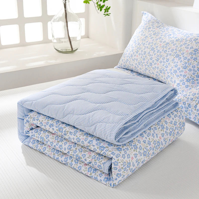 New Soft Skin-friendly Cooling Summer Quilt Refreshing Quilted Cool Blanket Lightweight Breathable Duvet Single Double Comforter