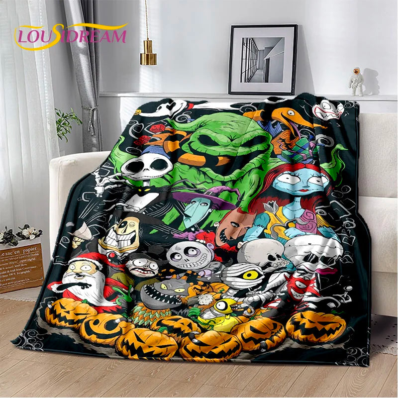 The Nightmare Before Christmas Jack Cartoon Blanket,Flannel Soft Throw Blanket for Home Bedroom Bed Sofa Picnic Office Kid Gift