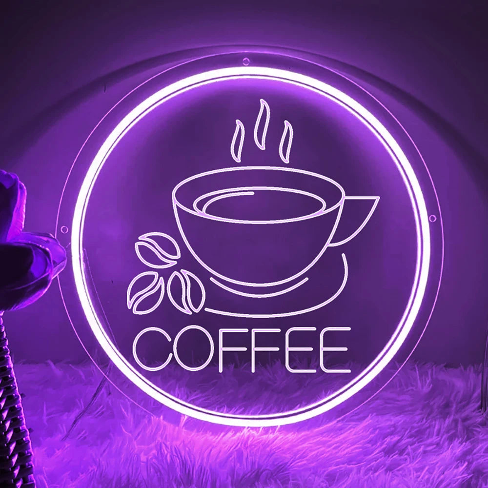 Custom Coffee Neon Sign Shop Home Woman Girls Room Decor Wall Decoration 3D Carving Sign Led Luminous Signs Christmas Gift