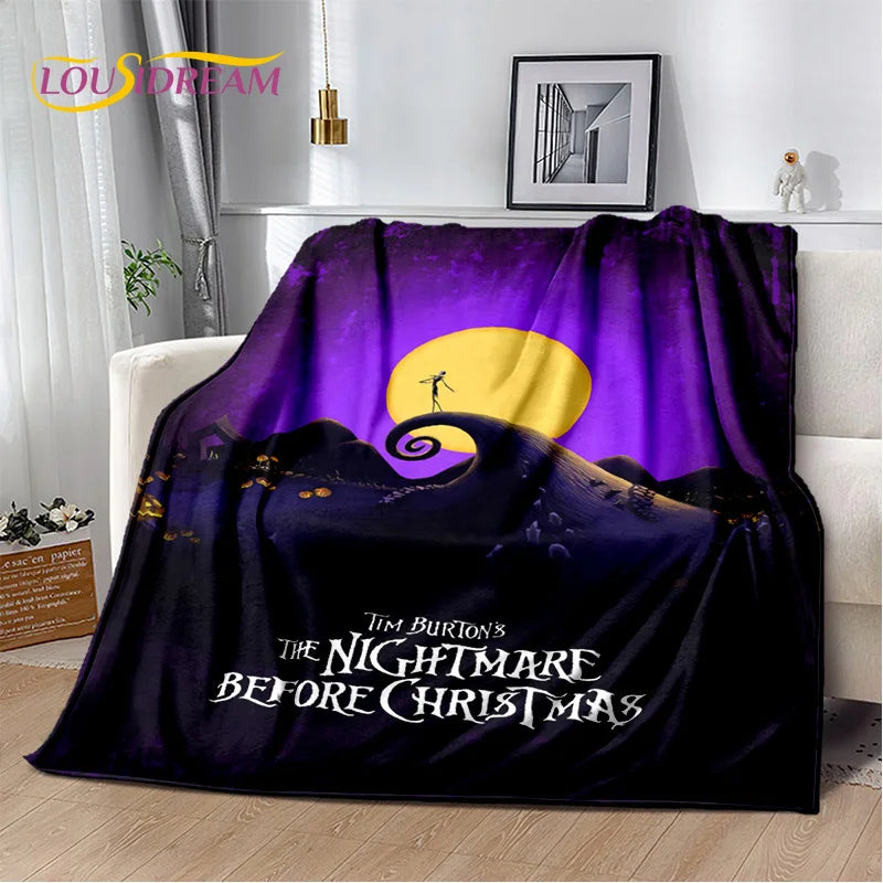 The Nightmare Before Christmas Jack Cartoon Blanket,Flannel Soft Throw Blanket for Home Bedroom Bed Sofa Picnic Office Kid Gift