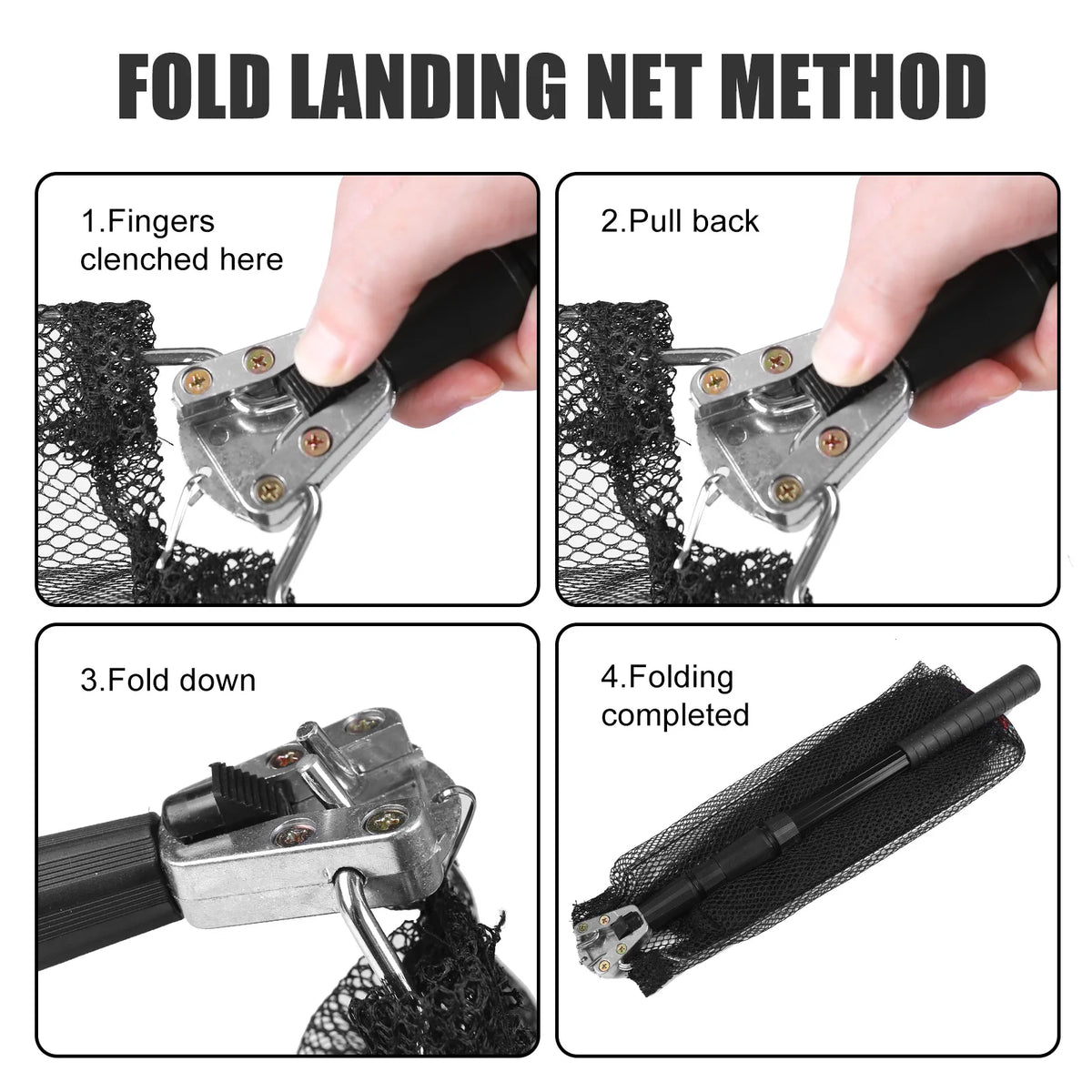 Fishing Landing Net with Telescopic Pole Handle Folding Nylon Mesh Fishing Net for Saltwater and Freshwater Steelhead,Salmon,Kayak,Catfish,Bass,Trout,Shrimp,Crab,for Easy Catch & Release