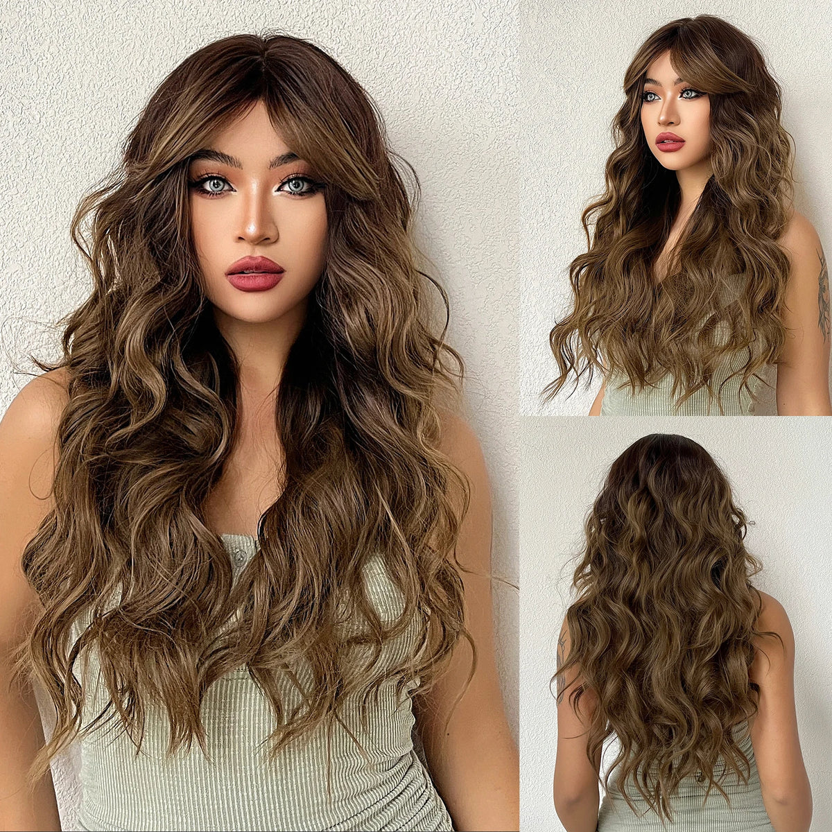 Long Curly Purple Hair Wig Deep Wavy Purple Wig For Fashion Women High Quality Synthetic Wig Party Cosplay Christmas Use 26 Inch