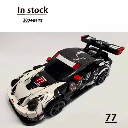 New City-themed Sports Racing Car Building Block Model with Stickers MOC Creative Boys Children's Birthday Christmas Toy Gift