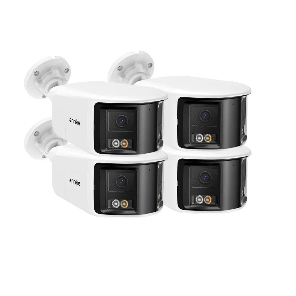 ANNKE FCD800 8MP Security Camera 180°Panoramic Dual Lens Outdoor POE Camera 4K AI Human Detect Two Way Audio IP67 8MP IP Camera