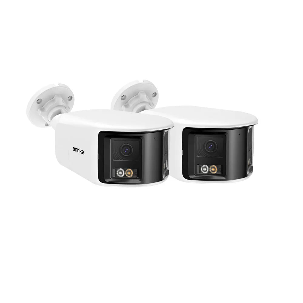 ANNKE FCD800 8MP Security Camera 180°Panoramic Dual Lens Outdoor POE Camera 4K AI Human Detect Two Way Audio IP67 8MP IP Camera