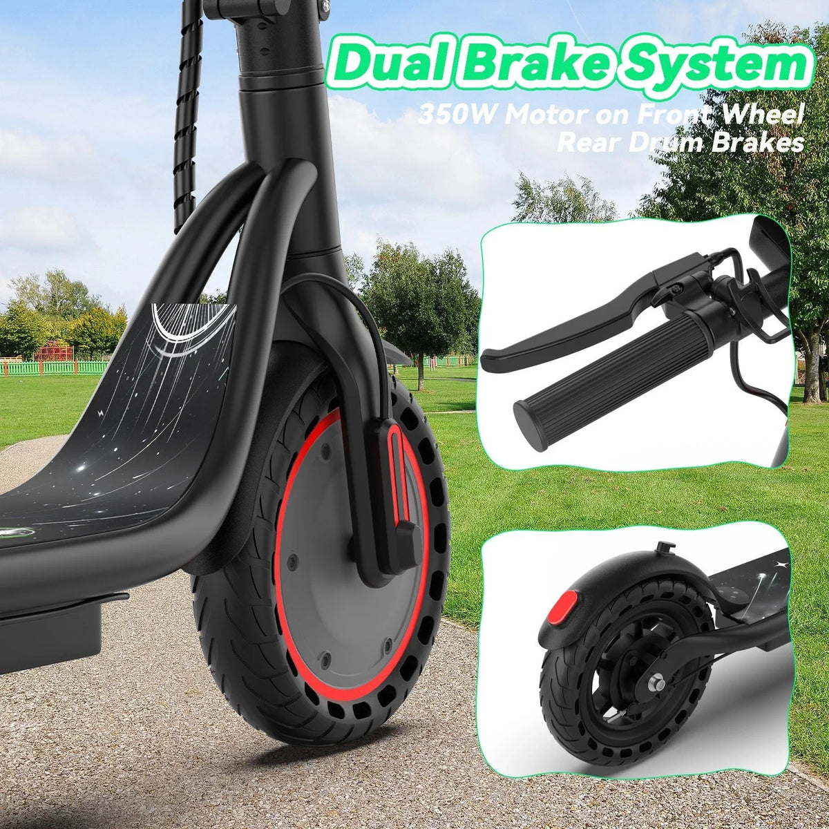 LADPED LP30 Electric Scooter 19mph Max Speed 8.5inch Solid Tire Foldable E-Scooter 15miles Max Range Urban Commuter for Teens