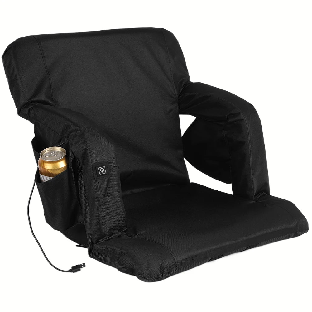 Comfort Stadium Seats with Back Support Folding Heated Stadium Seat Cushion 3 Speed Temperature Winter Warm Heated Seat Mat