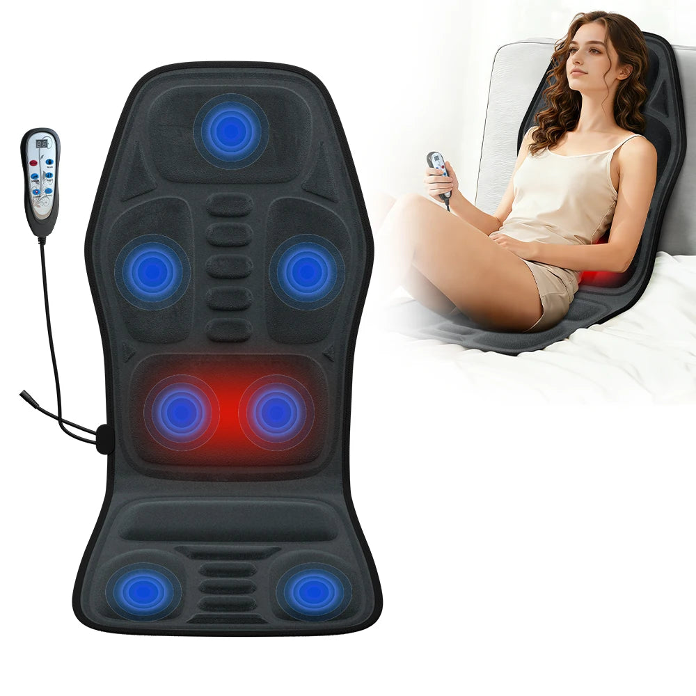 Back Massager with Heat, Massage Chair Pad for Shoulder and Back, Deep Tissue Vibration Seat Cushion for Body Relief, Best Gifts