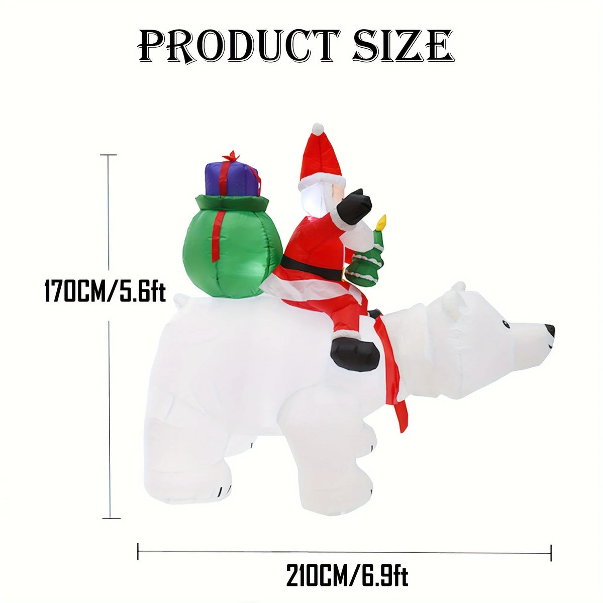 Huge Christmas Inflatables Santa Clause Riding Bear with Shaking Head 6.56ft Outdoor Decorations Inflatable Toy Mold Blow up Garden Yard Decor with LED Lights for Xmas Holiday Christmas Eve Party Indoor White Winter