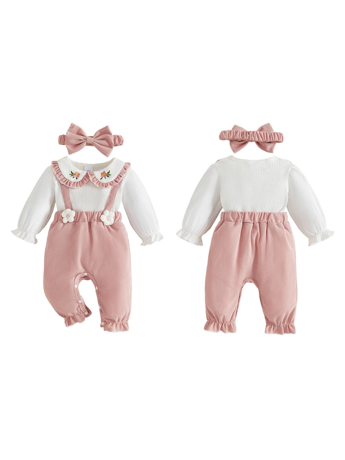 Girl Fall Winter Baby Girl Doll Collar Long Long-Sleeve-Romper Fall Winter 2 Pcs Baby Winter Baby Girl Fall
