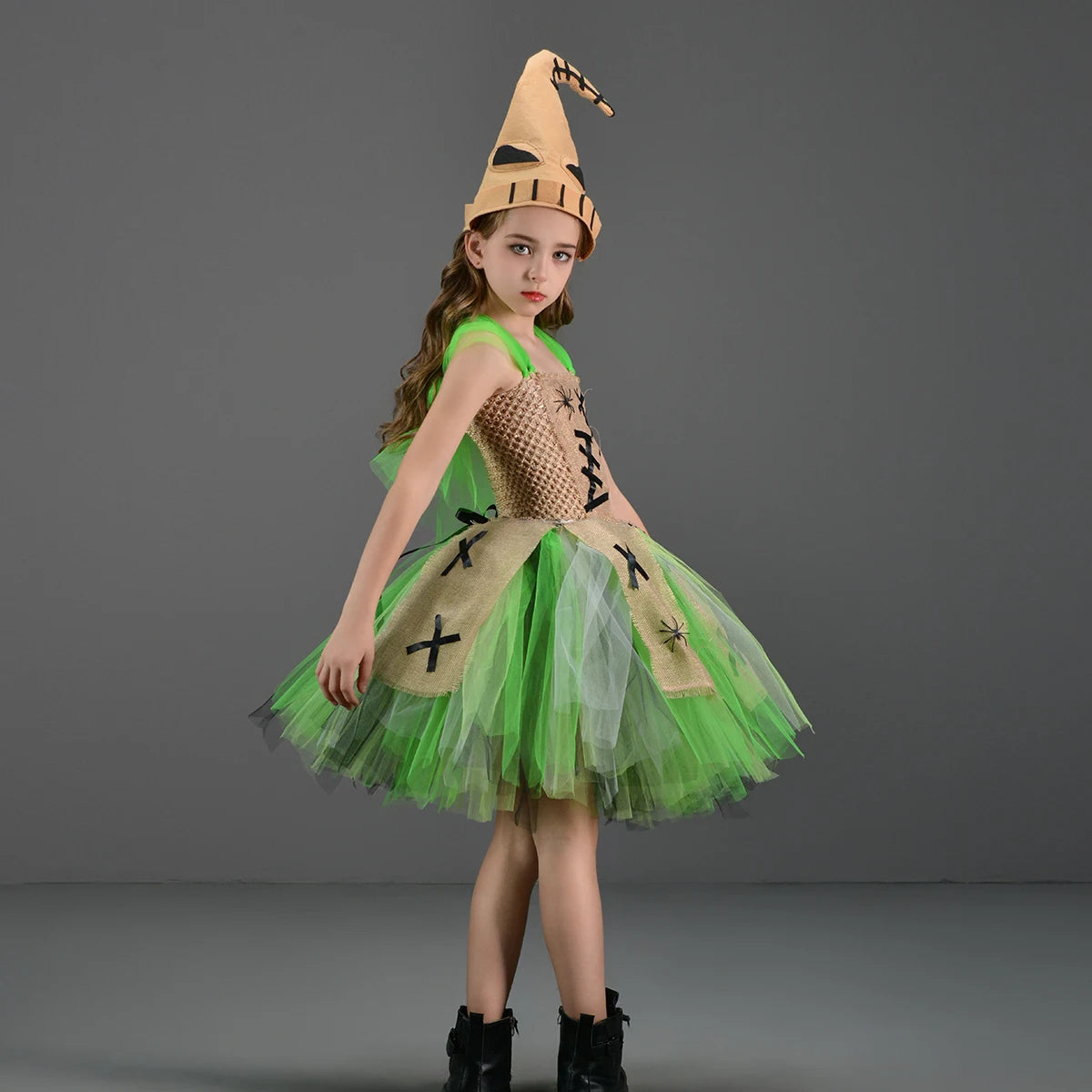 Disguise Oogie Boogie inspired Girls Tutu Dress with Hat Nightmare Then Christmas Stage Costume Kids Halloween Fancy Clothing