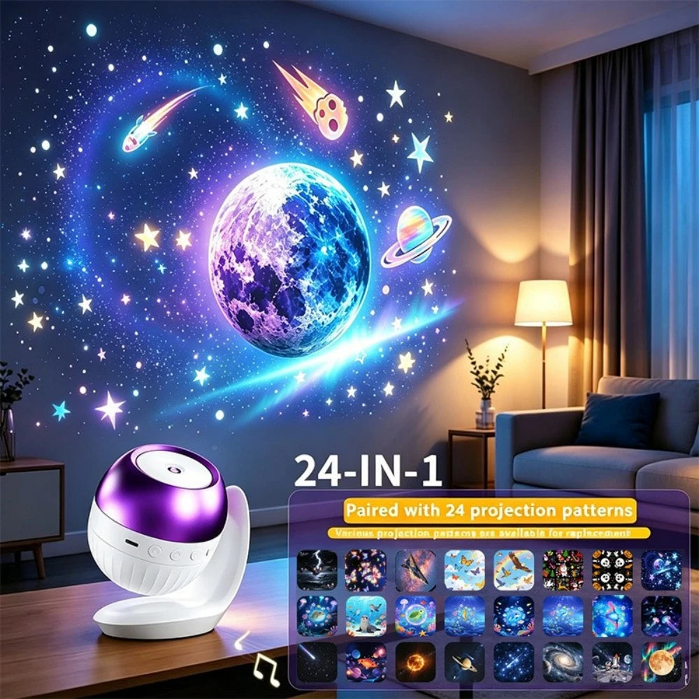 HD Ocean Galaxy Projector USB 5V Removable LED Light for Bedroom Living Room Home Theater - Ambience Lighting Christmas Gift