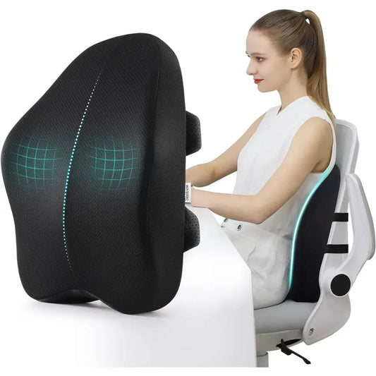 Ergonomic Lumbar Pillow for Desk and Car Seats: Supportive Cushion for Back Pain Relief