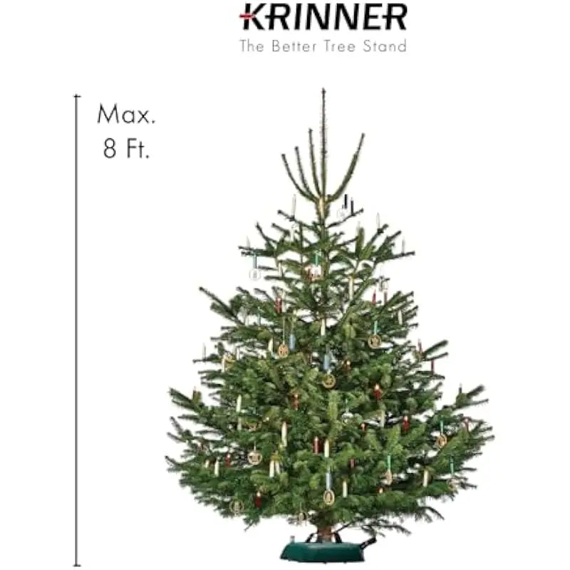 Christmas Tree Stand with Single-Cable System Green Plastic Base Foot-Activated Locking Mechanism 1-Gallon Water Tank Level Gaug