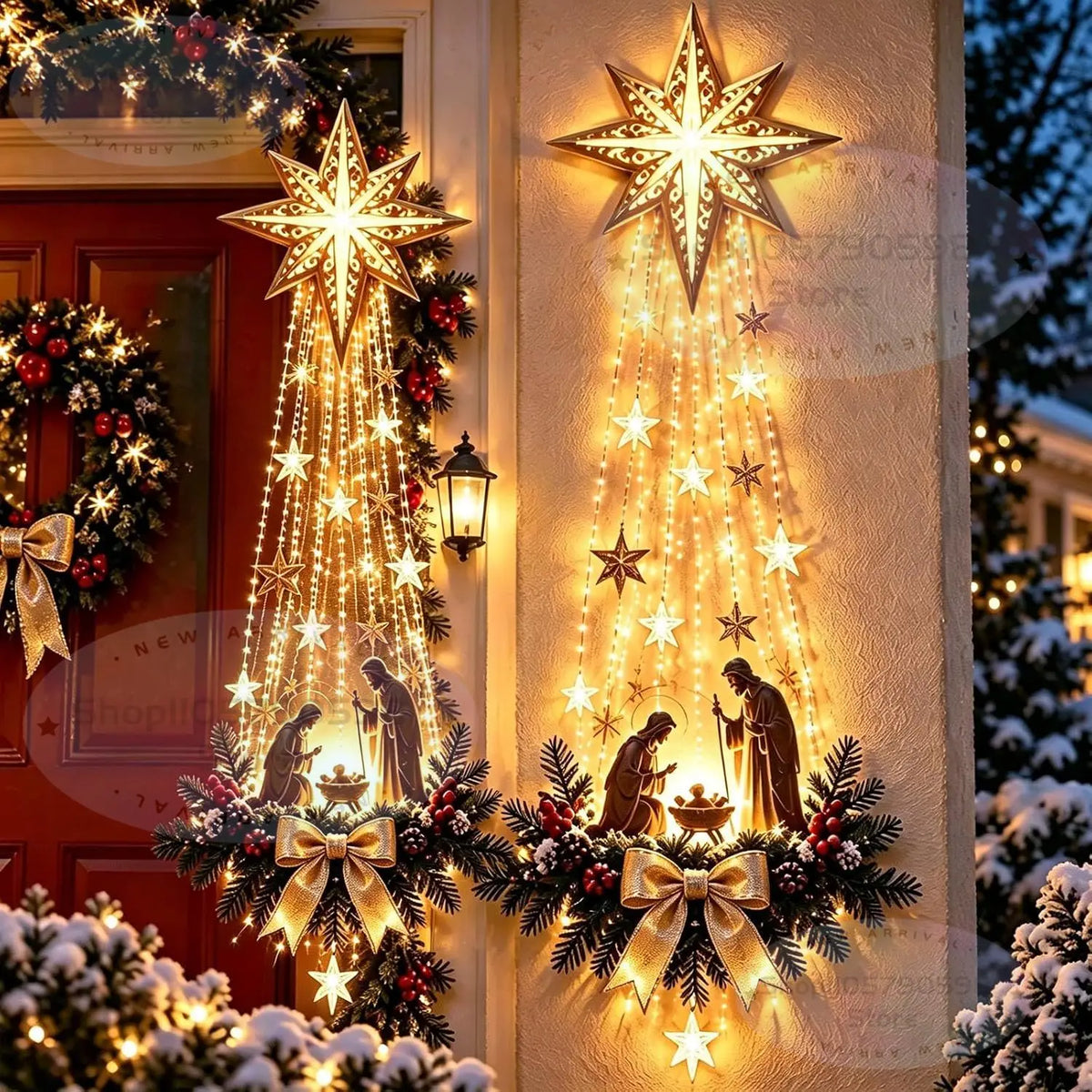 2026 Lighted Nativity Bethlehem Star Wall Decor with Warm LED Lights,Indoor & Outdoor Use, Holiday Wall Hanging,Christmas Decor