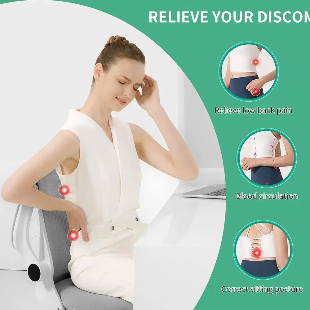 Ergonomic Lumbar Pillow for Desk and Car Seats: Supportive Cushion for Back Pain Relief