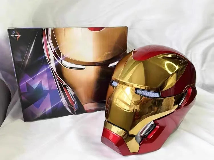 Iron Man Mask Mk5 Electric Voice Control Helmet 1/1 Cosplay 1:1 Mask Led Eyes Metal Mask Iron Man Helmet Adult Christmas Gift