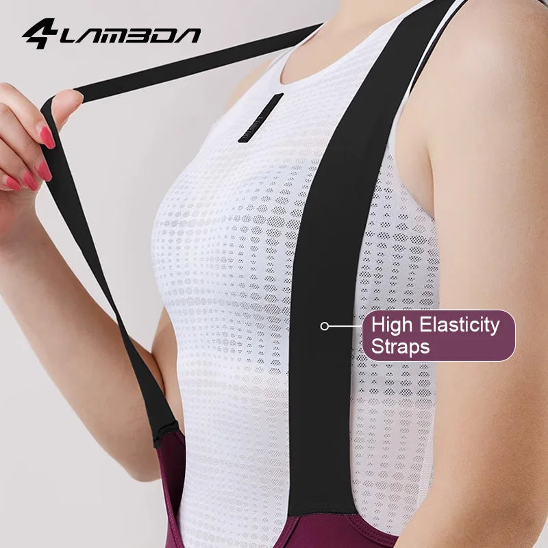 LAMEDA Women's Cycling Bib Shorts Absorb-Shock Padded Road Bike Strap Shorts Summer Breathable Riding Biking Bib Shorts Clothes