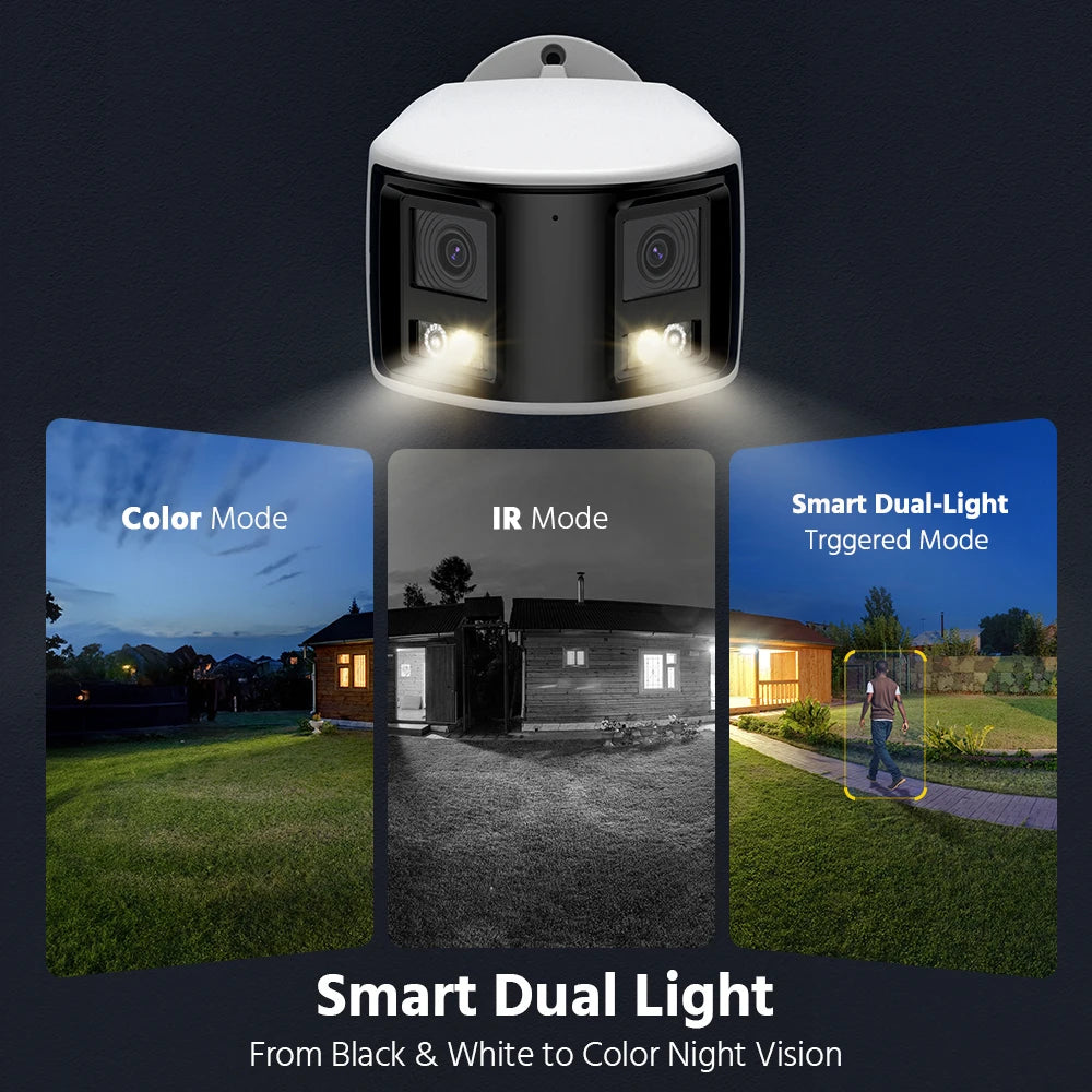 ANNKE 6MP DUO POE Dual Lens 180° Wide View Outdoor Video Camera,6MP AI Human Detect,6MP Security Camera 2 Way Audio CCTV Camera