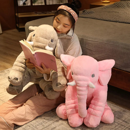 1PC 40cm 60cm Cute Plush Elephant Doll Toy Kids Play Back Cushion Cute Stuffed Elephant Child Accompany Doll Girl Christmas Gift