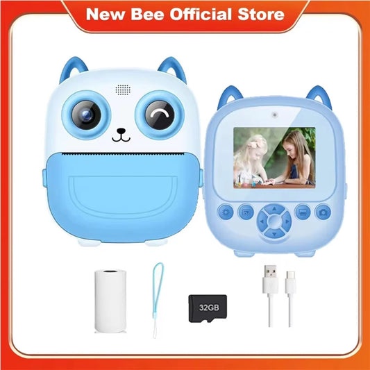 New Bee Kids Camera Instant Camera 1080P HD Dual Lens Selfie Digital Camera Print for Girls Boys Christmas Birthday Gifts Toys