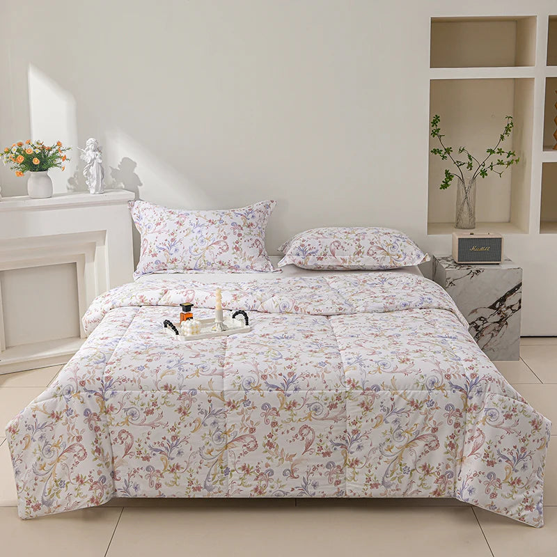 Soft Cloud-feeling Summer Duvet Thin Skin-friendly Breathable Comforter Cool Refreshing Blanket Lightweight Single Double Quilt