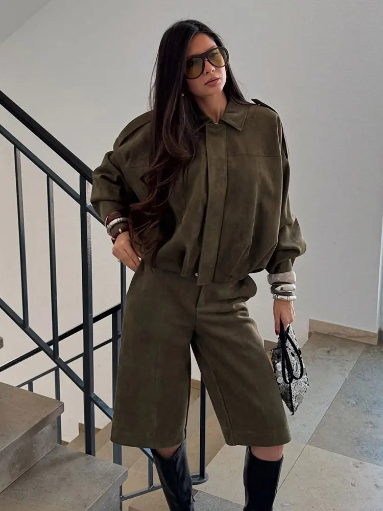 HH Women Elegant Party Jacket Loose Casual Office Coat Lapel Zipper Long Sleeve Vintage Autumn Vacation Winter Solid Outerwear