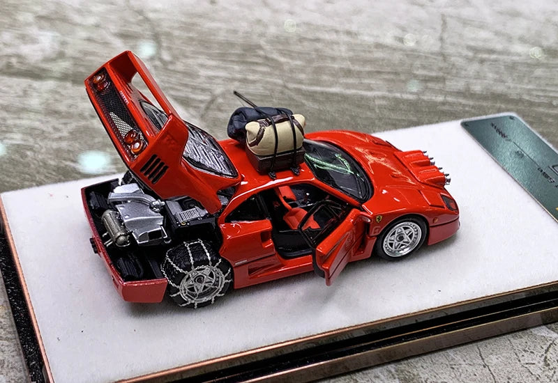 PGM 1:64 F40 Christmas Edition Alloy Fully Open Limited to 999 Pieces Simulation Resin Alloy Static Car Model Toys Gift