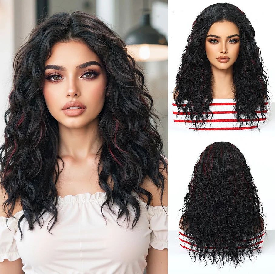 Long Curly Purple Hair Wig Deep Wavy Purple Wig For Fashion Women High Quality Synthetic Wig Party Cosplay Christmas Use 26 Inch