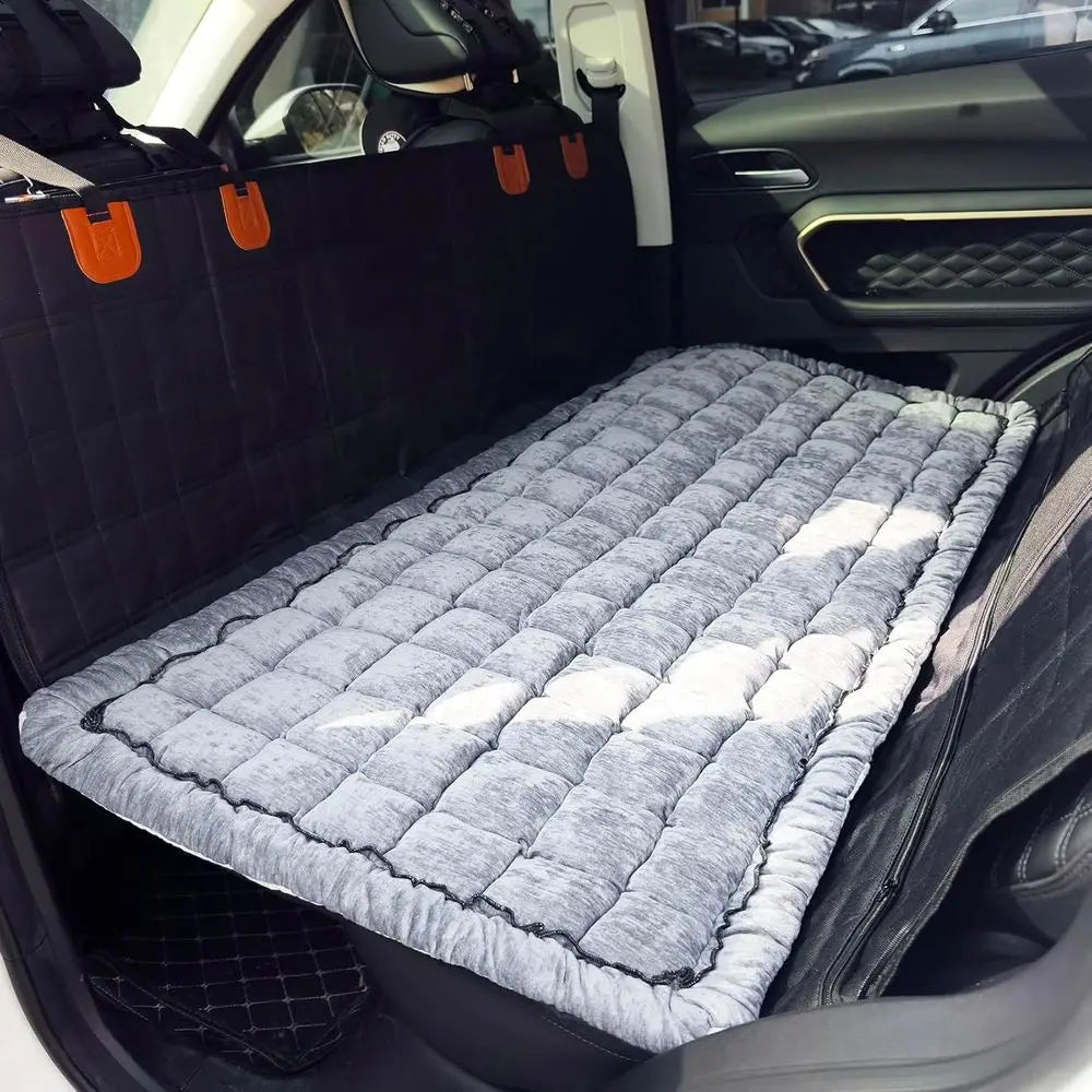 Backseat Pet Bed Mat, Truck Plaid Dog Bed or Car Back Seat, Deluxe Dog Seat Covers, Non-Slip Travel Pet Mat, Backseat Extenders