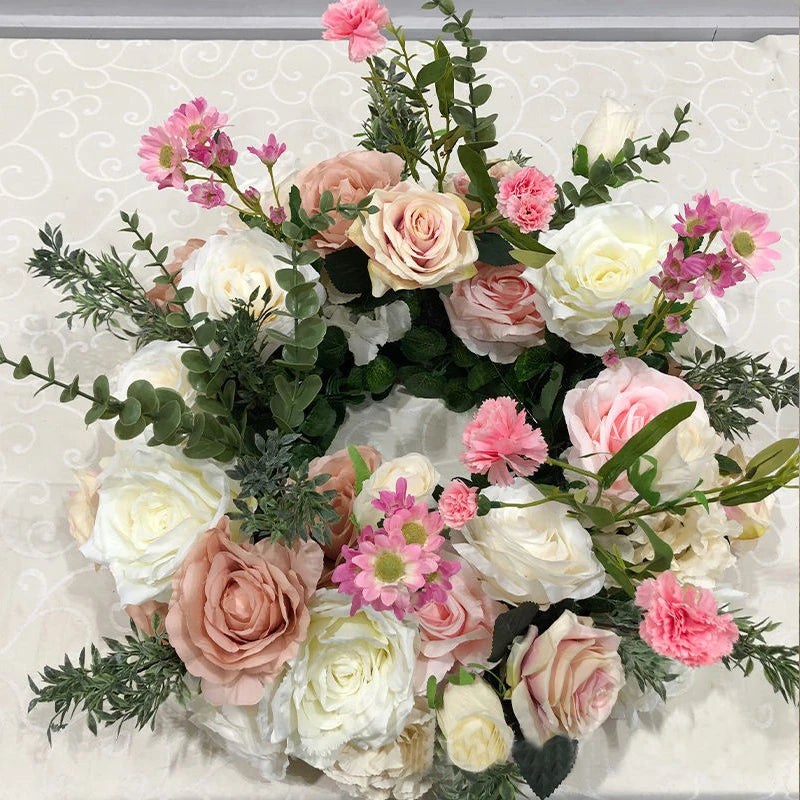 70/50/40/30/20cm New Wedding Table Centerpiece Flower Wreath, Candlestick Decor, Rose, Green Leaf, Floral Arrangement, Christmas