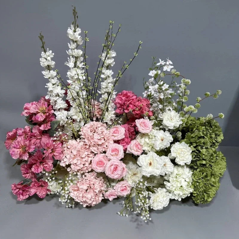Simulation Wedding Silk Flower Earth Row Flower High Flower Stage Wedding Road Huide Event Party Layout Floor Flower Arrangement