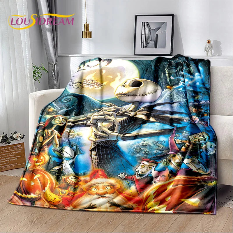 The Nightmare Before Christmas Jack Cartoon Blanket,Flannel Soft Throw Blanket for Home Bedroom Bed Sofa Picnic Office Kid Gift