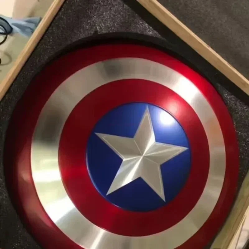 47.5cm Full Metal Captain Shield Cosplay Prop Adults And Kids Halloween/Carnival/Christmas Super Hero Home Decorat Birthday Gift