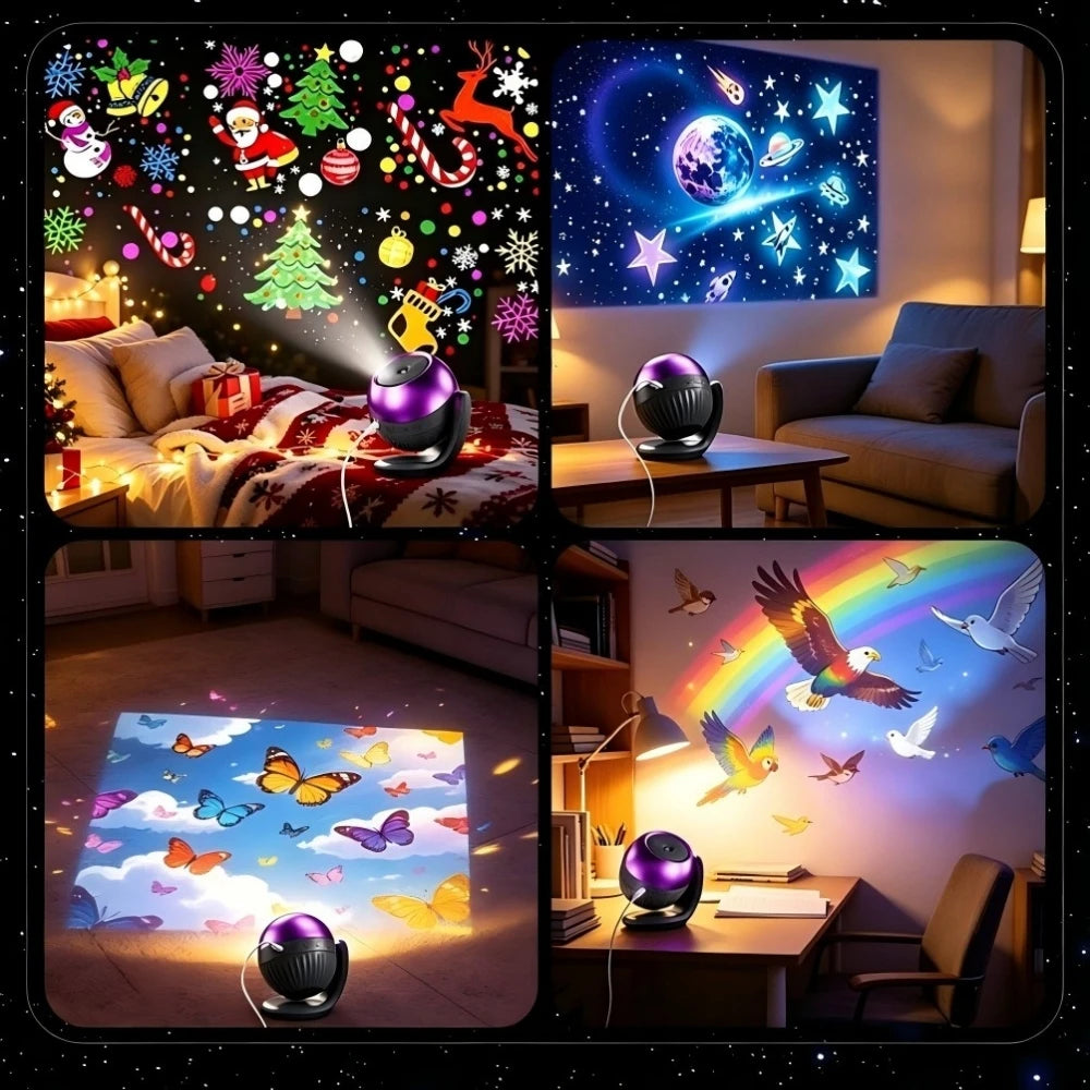 HD Ocean Galaxy Projector USB 5V Removable LED Light for Bedroom Living Room Home Theater - Ambience Lighting Christmas Gift