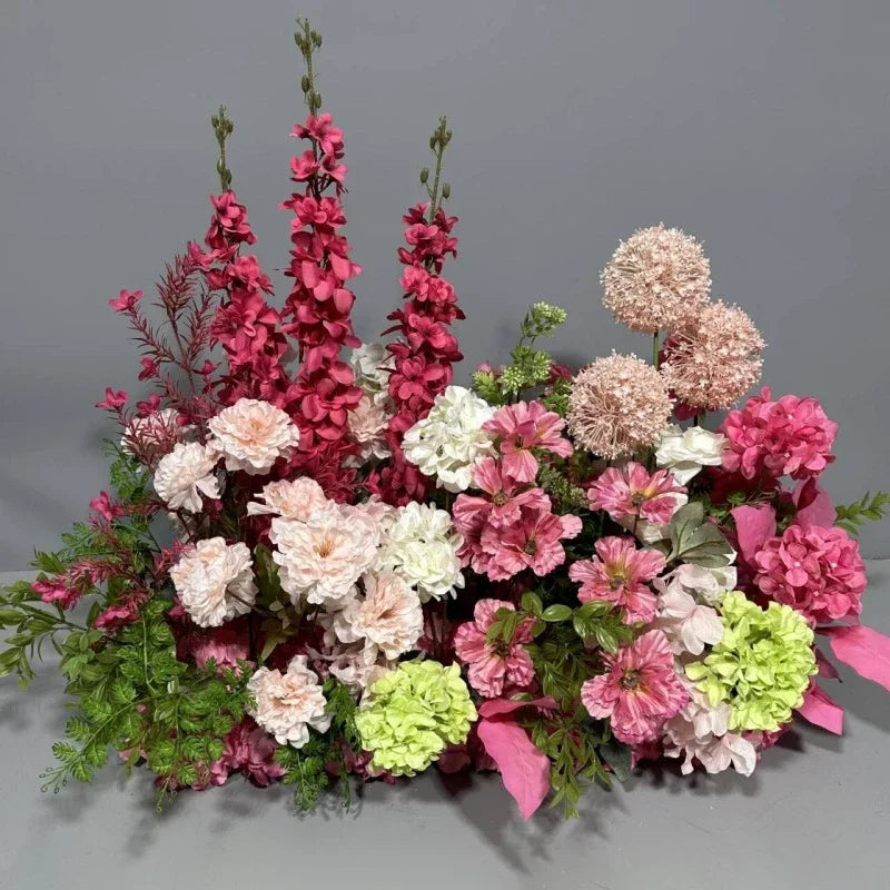 Simulation Wedding Silk Flower Earth Row Flower High Flower Stage Wedding Road Huide Event Party Layout Floor Flower Arrangement