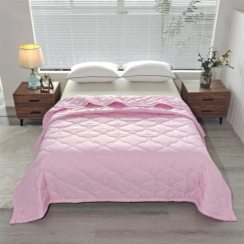 Cool Refreshing Soft Summer Quilt Skin Friendly Breathable Flower Printing Air Conditioner Blanket Thin Well-vetilated Comforter