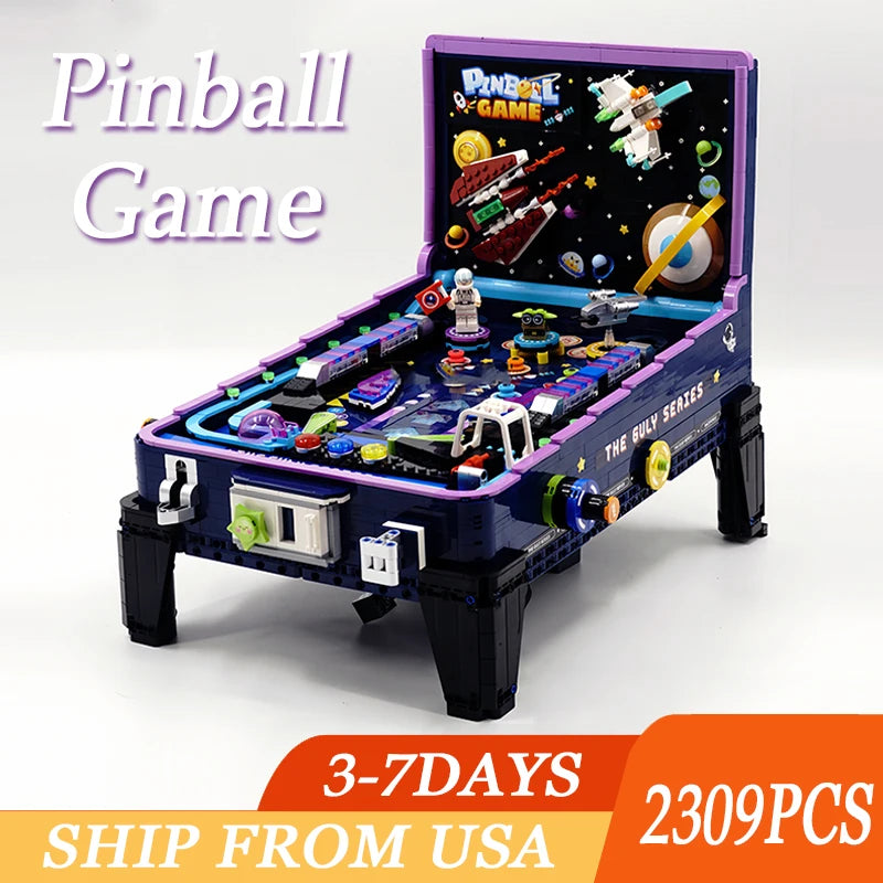2309PCS Pinball Game Table Building Blocks Toys Assembly Small Particle Machine Model Bricks Toys For Christmas Halloween Gifts