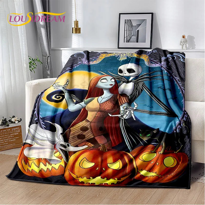 The Nightmare Before Christmas Jack Cartoon Blanket,Flannel Soft Throw Blanket for Home Bedroom Bed Sofa Picnic Office Kid Gift