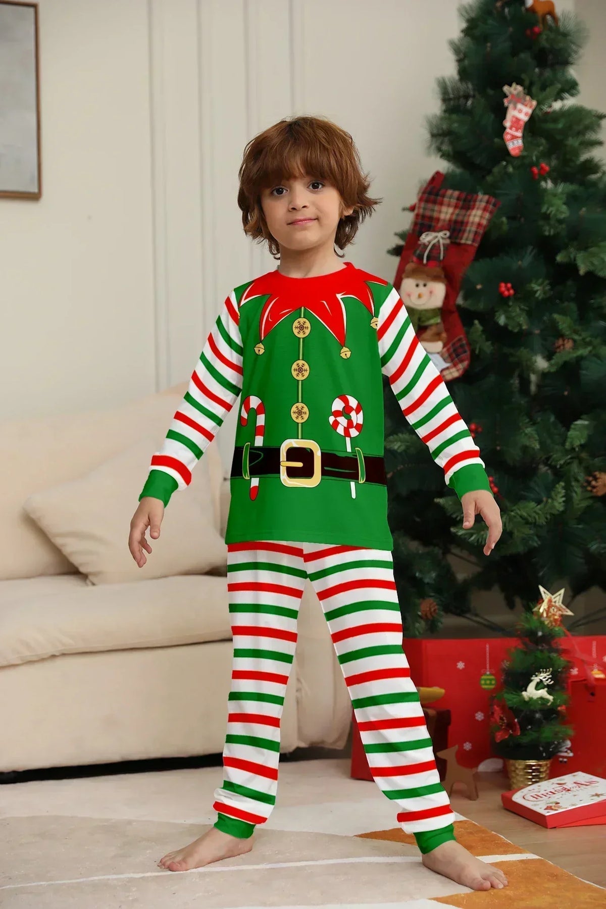2025 New Christmas Pyjamas Family Look Couples And Kids Matching Outfits Print Pajamas Set Baby Romper Cute Sleepwear Xmas Wear