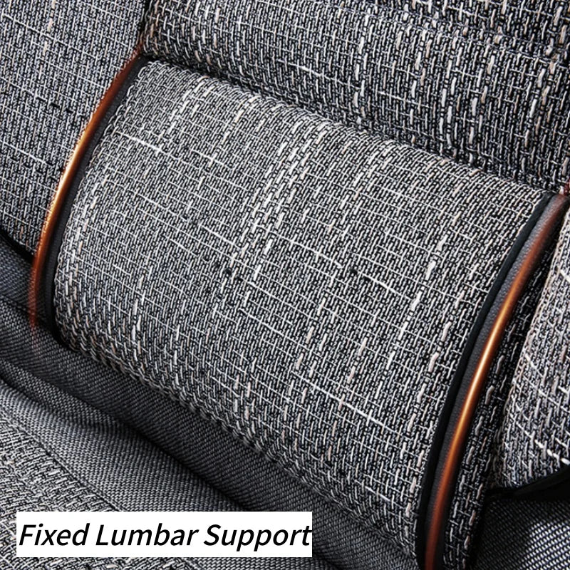 5 Seats Luxury Linen Car Seat Covers, Suitable For All Seasons, Wear-resistant And Durable, Comfortable And Breathable, Exquisite Workmanship, Enhances The Interior Quality, Fixed Lumbar Support, Suitable For SUVs, Trucks, An