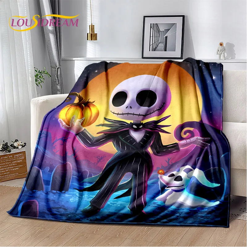 The Nightmare Before Christmas Jack Cartoon Blanket,Flannel Soft Throw Blanket for Home Bedroom Bed Sofa Picnic Office Kid Gift