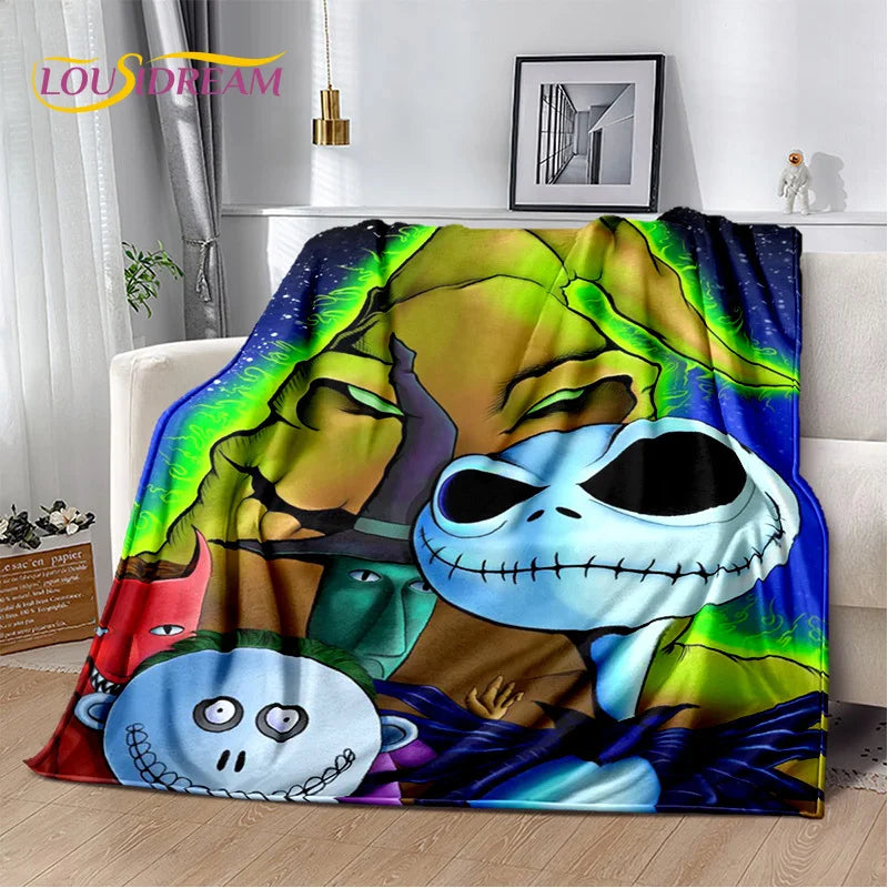The Nightmare Before Christmas Jack Cartoon Blanket,Flannel Soft Throw Blanket for Home Bedroom Bed Sofa Picnic Office Kid Gift