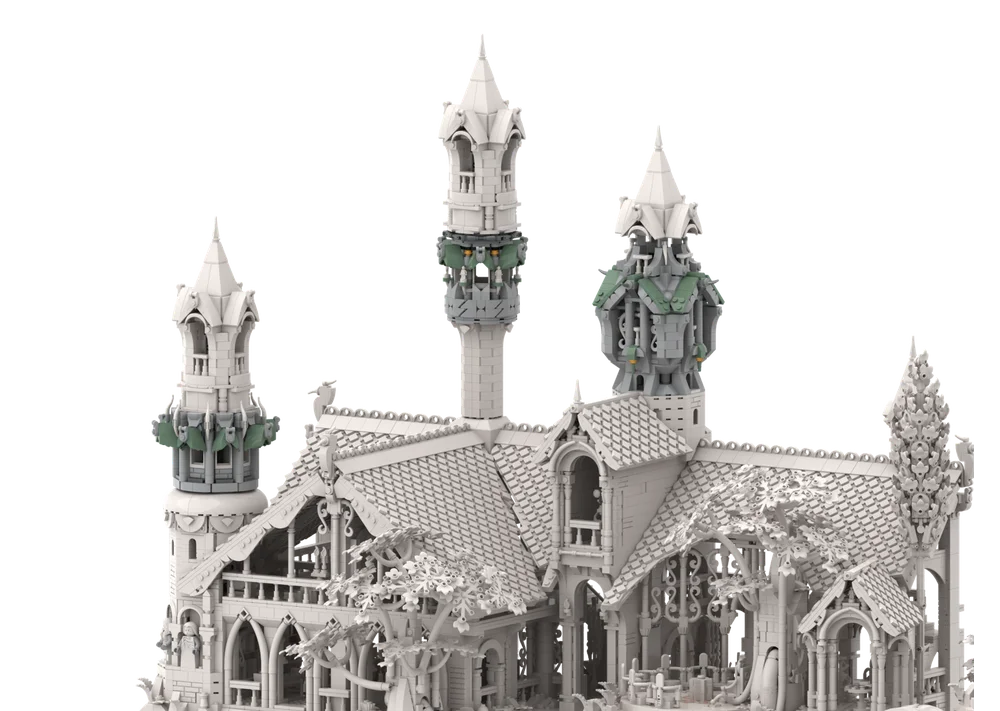 Rivendell House Castle Extension and Mountain Base Architecture Moc Building Blocks Model Assembly Toys Festival Christmas Gifts