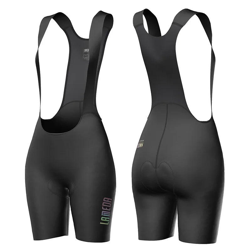 LAMEDA Women's Cycling Bib Shorts Absorb-Shock Padded Road Bike Strap Shorts Summer Breathable Riding Biking Bib Shorts Clothes