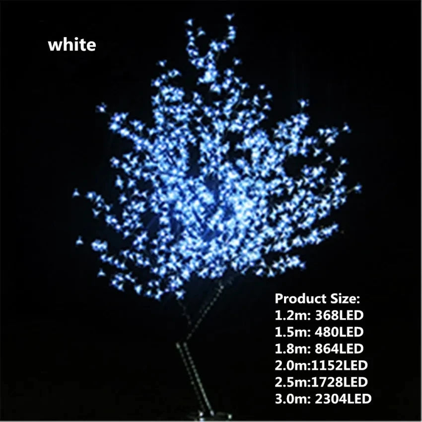 Waterproof Artificial LED Cherry Tree Night Light 1.5M-3M New Year Christmas Wedding Garden Decoration Light